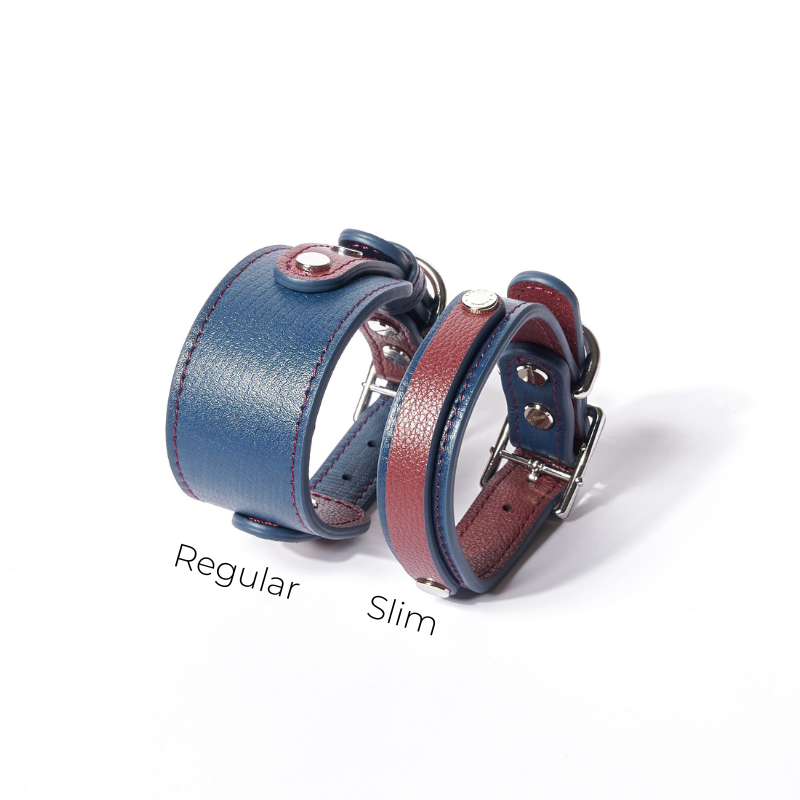 Rosette leather dog collar hardware